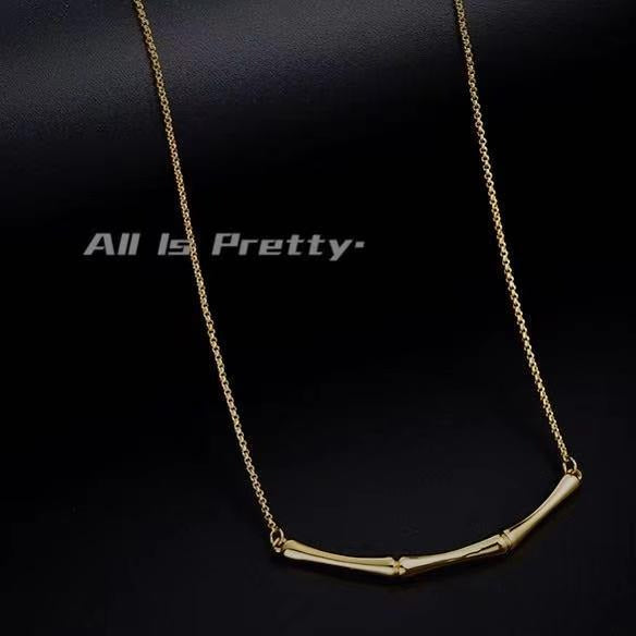 gold-plated bamboo necklace