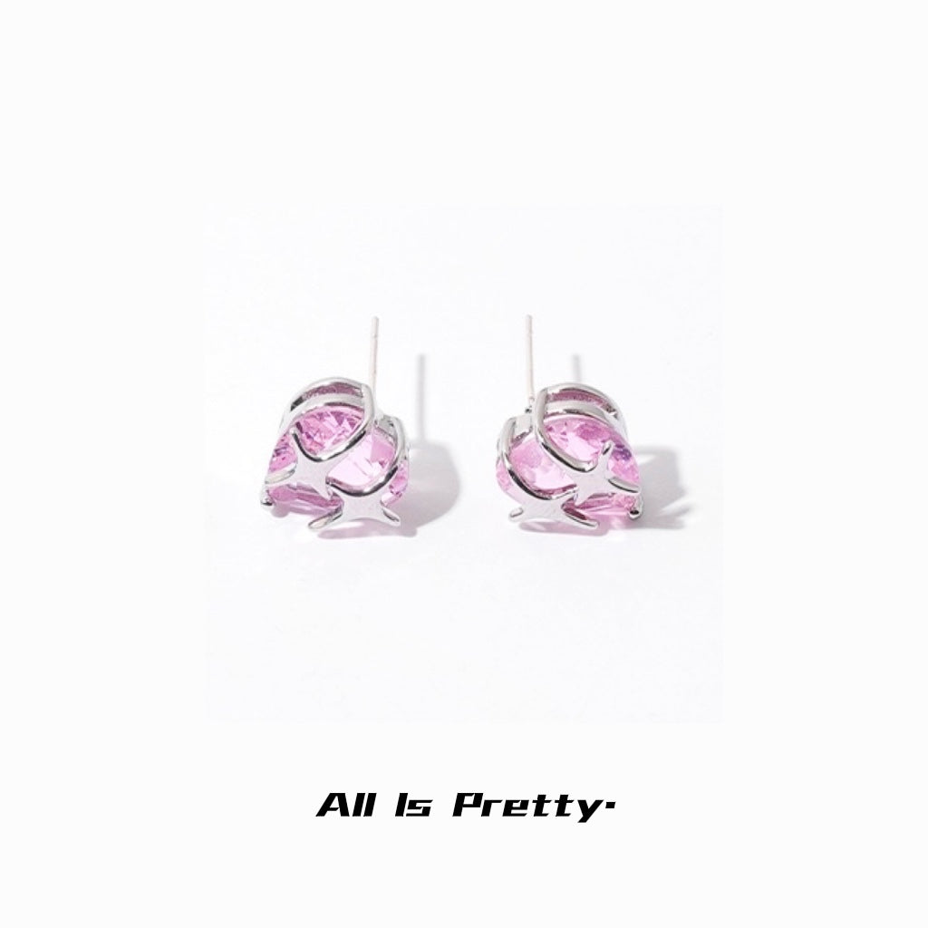 Pink diamonds studded earrings