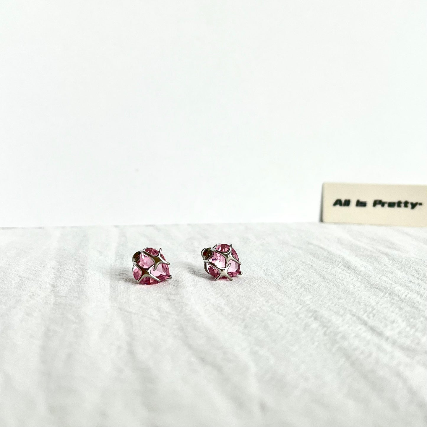 Pink diamonds studded earrings