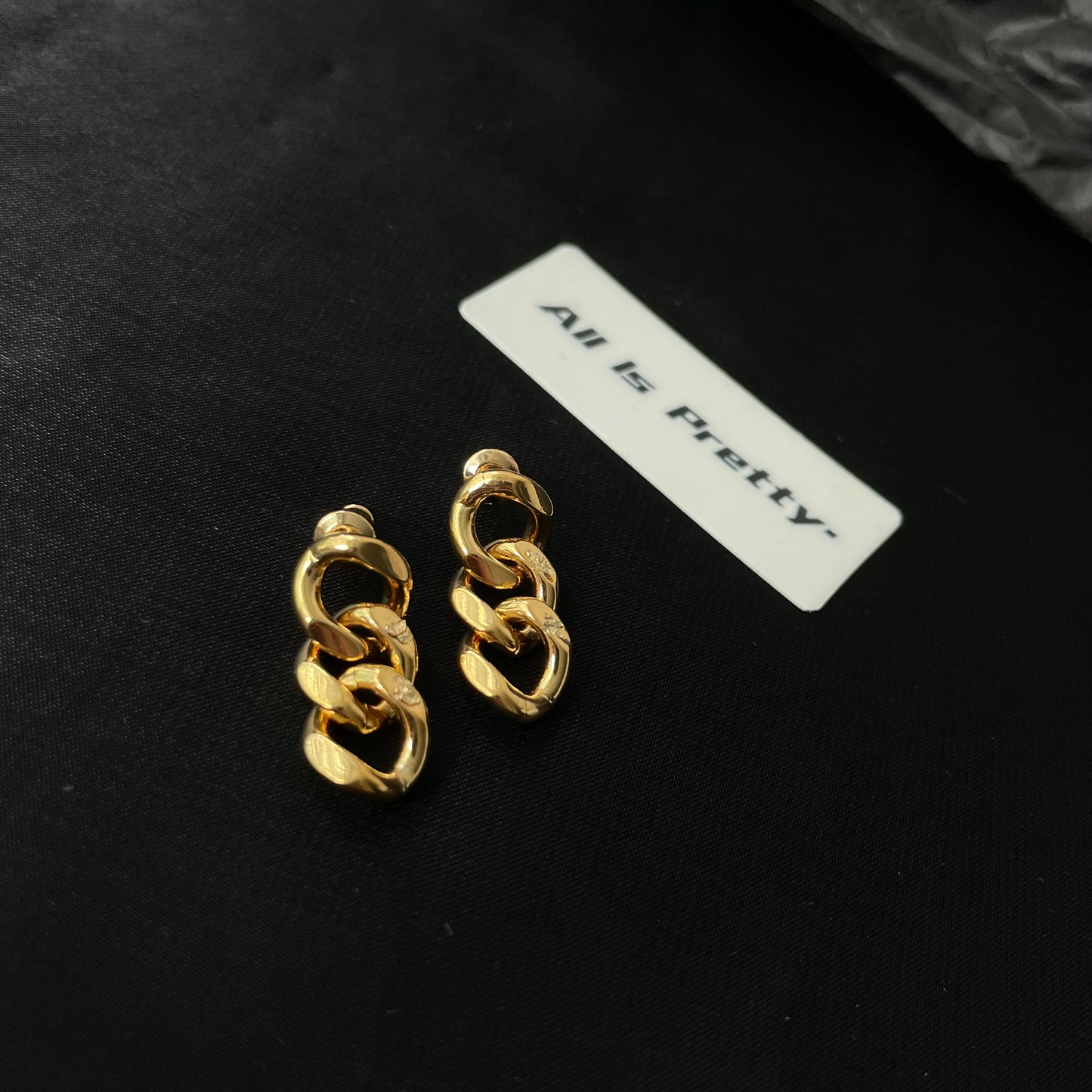 Gold plated chain earrings