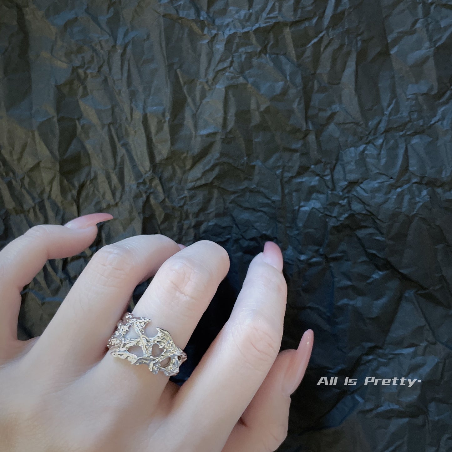 Handmade textured ring