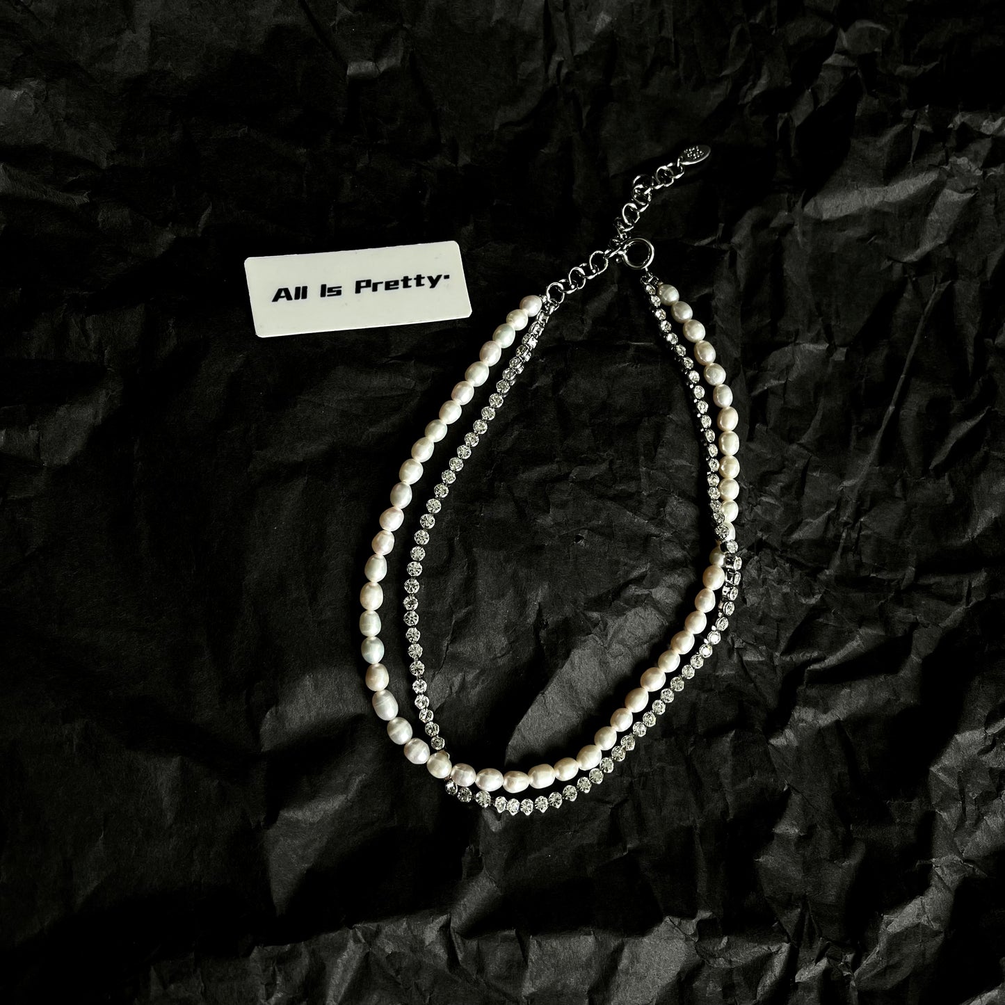 Double layered fresh water pearls necklace
