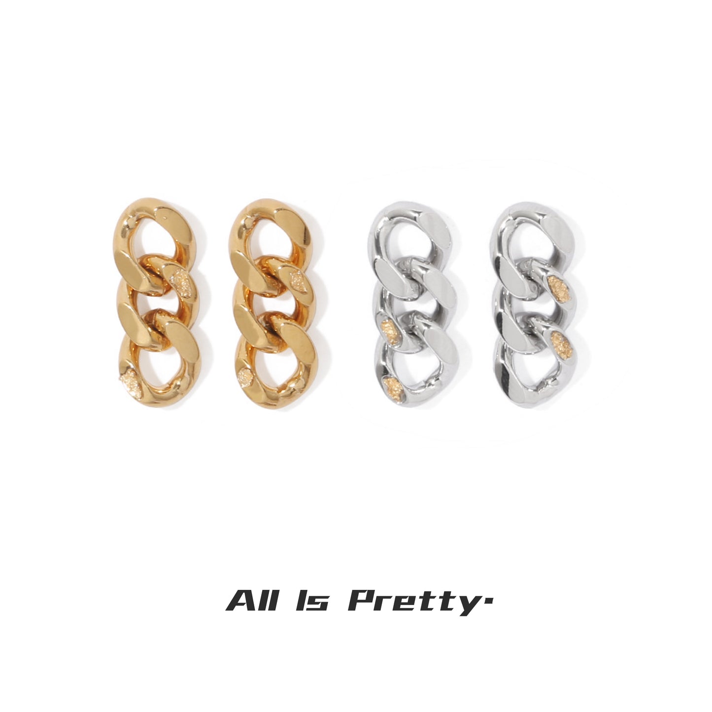 Gold plated chain earrings