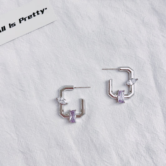 Geometric shapes hoop earrings